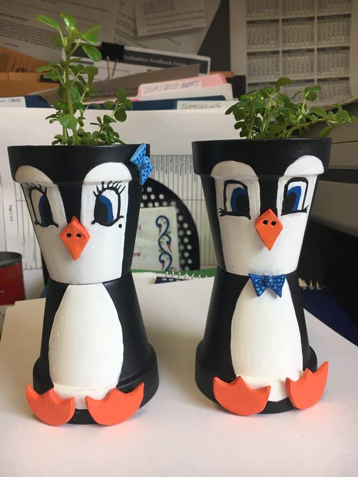 Cute DIY Terra Cotta Pot Penguin
