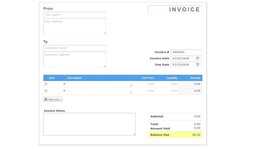 sky nova Invoice Generator