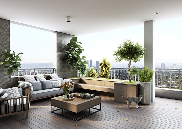 Enjoy outdoor living on the lush terrace