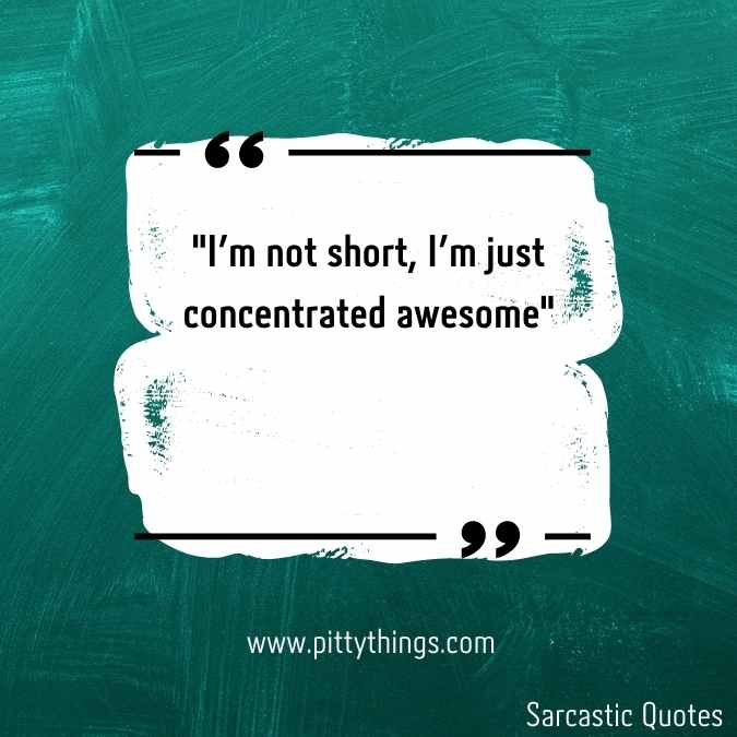 "I'm not short, I'm just concentrated awesome"