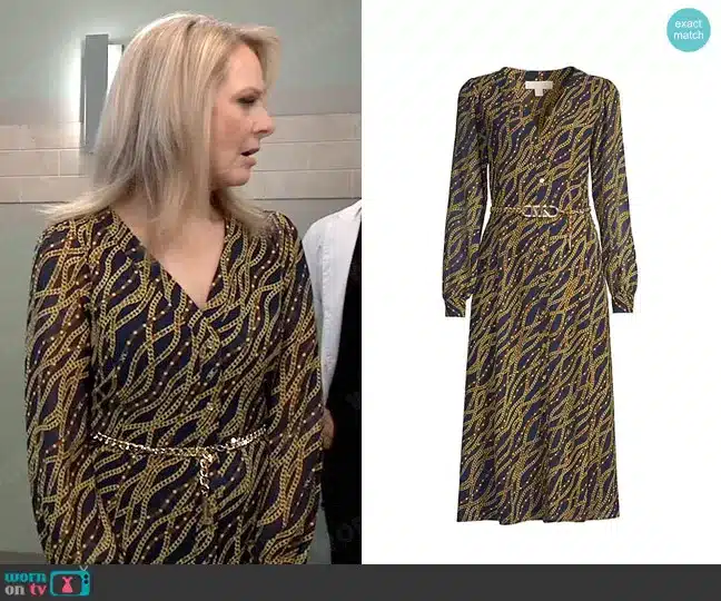 General hospital Worn On TV: Gladys's Dress is the Chain Belt Button Front Dress