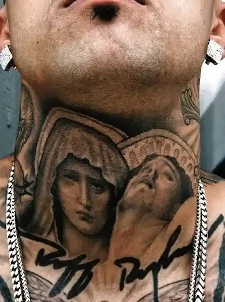 Neck tattoo covering 