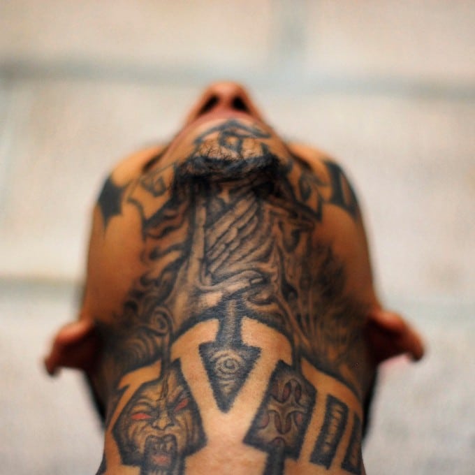 Danger hood gangsta neck tattoo designs
