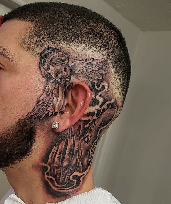 gangsta neck tattoo designs for men