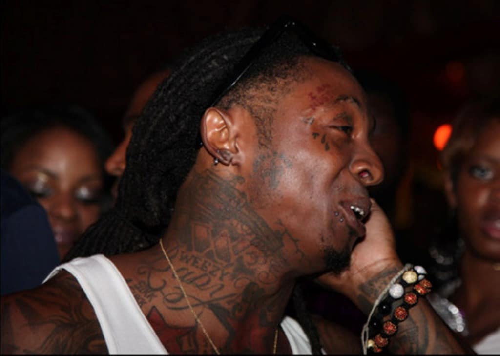 Gangster Neck Tattoo Lil wayne