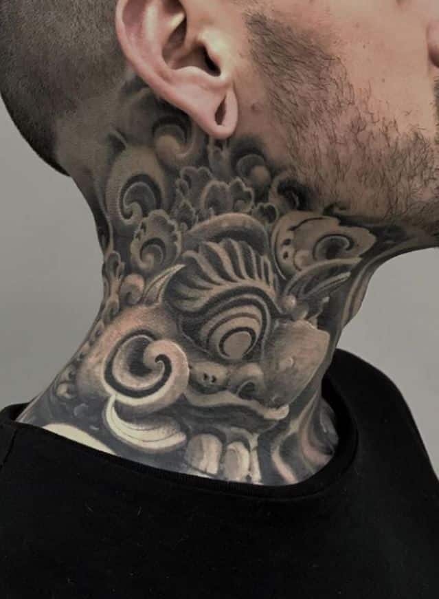Stencils Gangster side neck tattoo ideas
