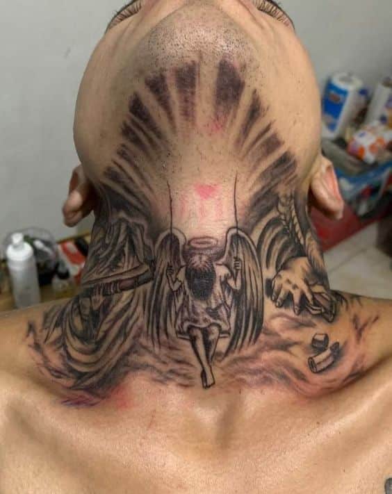 Mercury gangsta neck tattoo designs