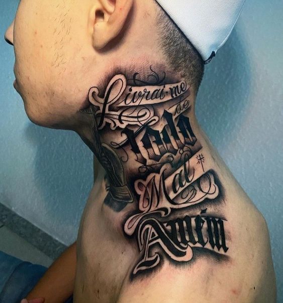 Hood Neck tattoo designs solo