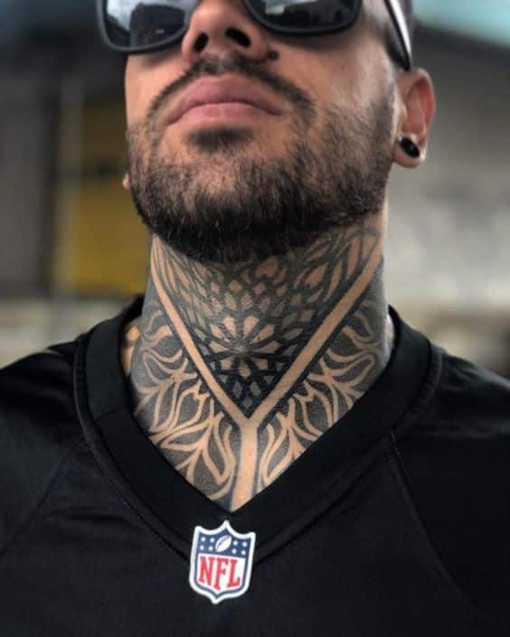 Necklace patchwork Gangster side neck tattoos for guys