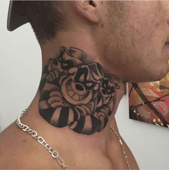 Theif Neck Tattoo on Neck