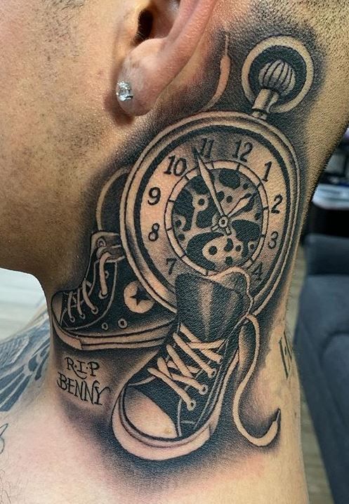 RIP Benny Gangsta Neck tattoo designs
