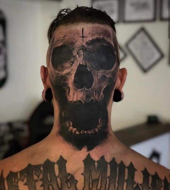 gangster Look tattoo design on back head