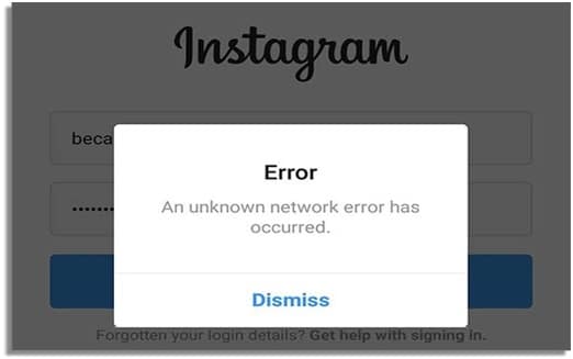 Error in Instagram