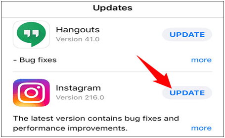 Make sure to download the updated version of the Instagram application