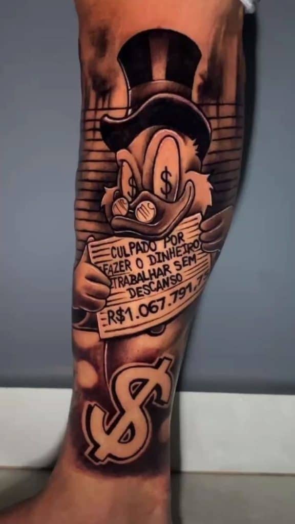 DONALD DUCK Gangster hood forearm tattoos