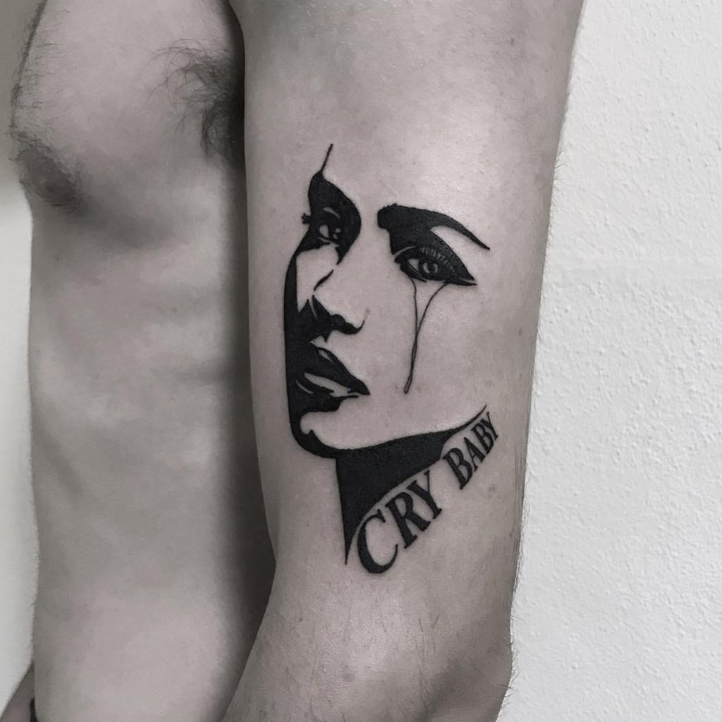 Cry baby Tattoo With Girl face