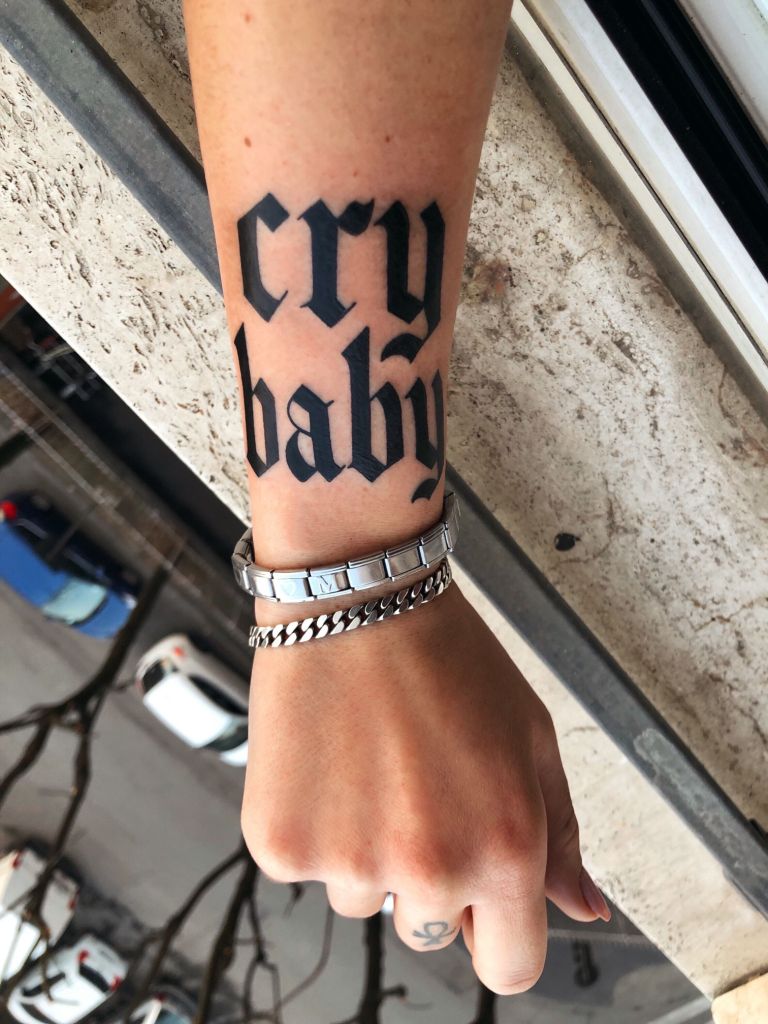 Cry Baby Tattoo on Wrist