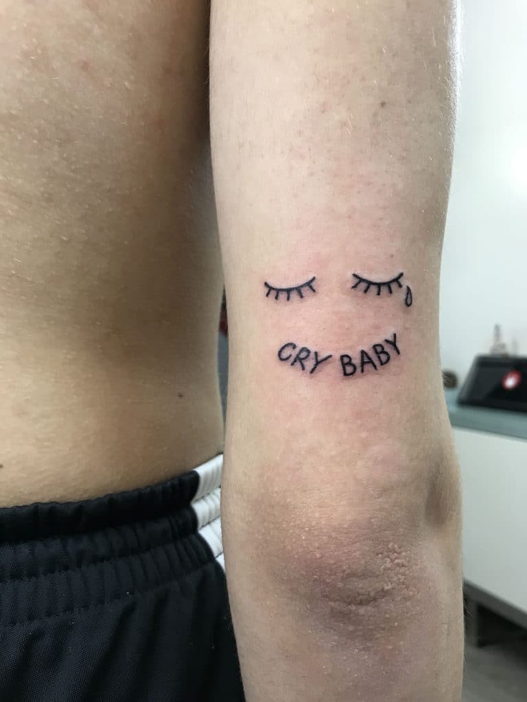 Cry Baby Tattoo with Tear drop