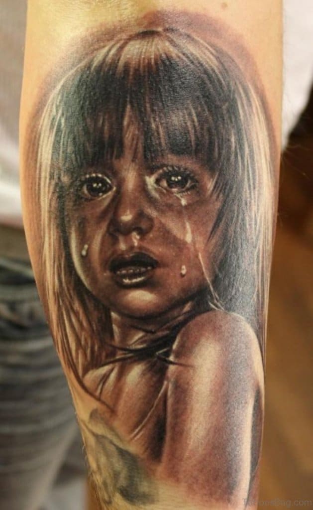 Cry baby tattoo face