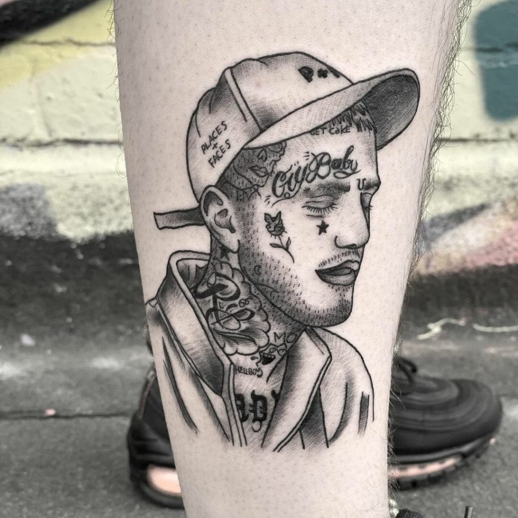 Lil Peep Cry baby tattoo on Ankle