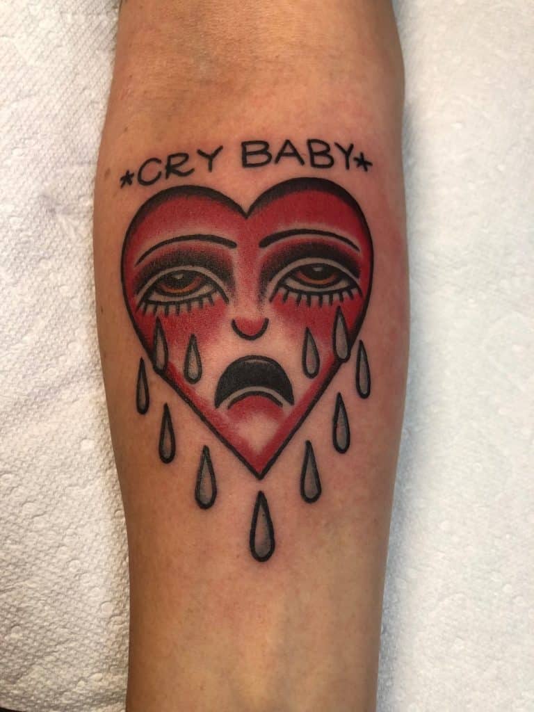 Cry Baby Tattoo heart face
