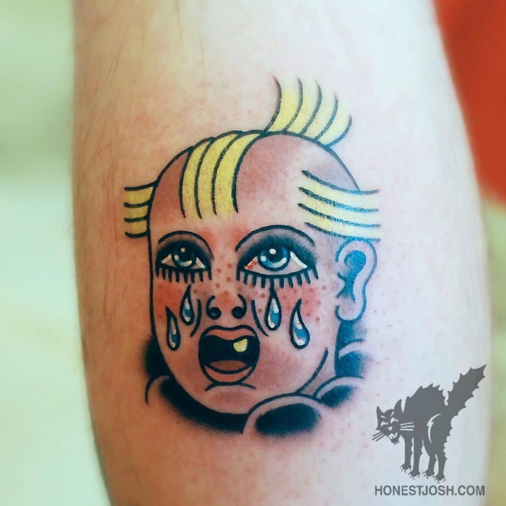 Cry Baby Tattoo face