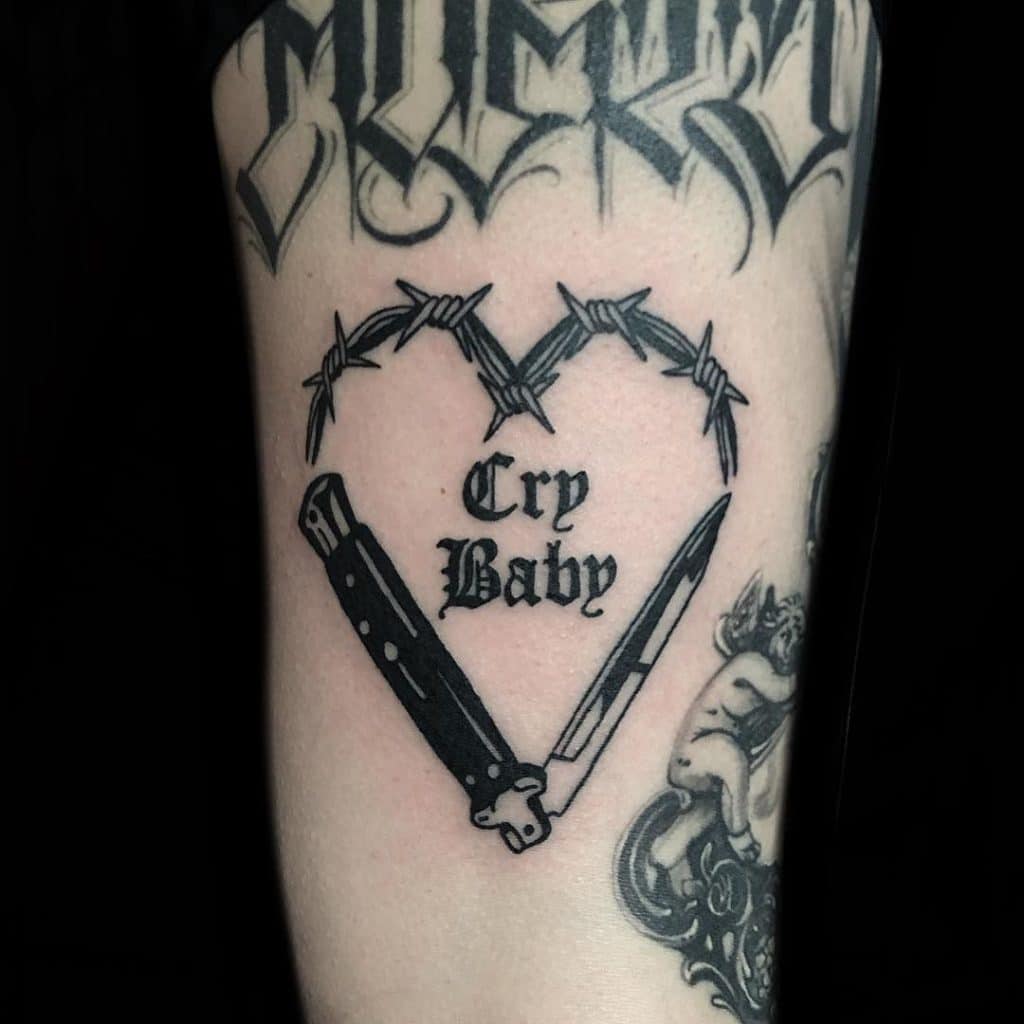 Cry baby tattoo design