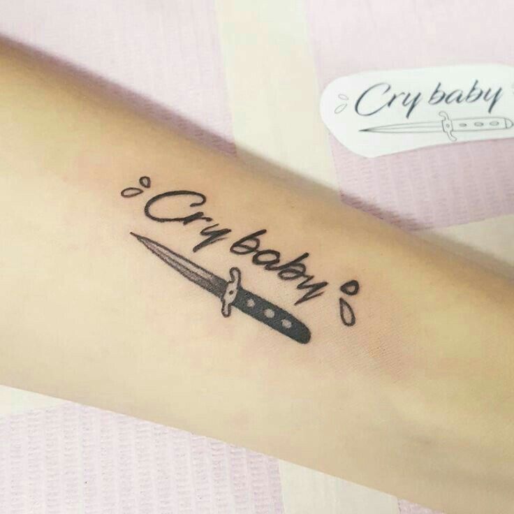 Cry baby Tattoo with knife