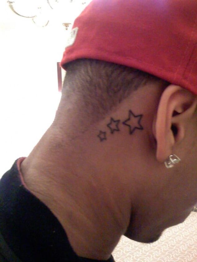 Behind The Ear Tattoo for Men with Gangsta Look