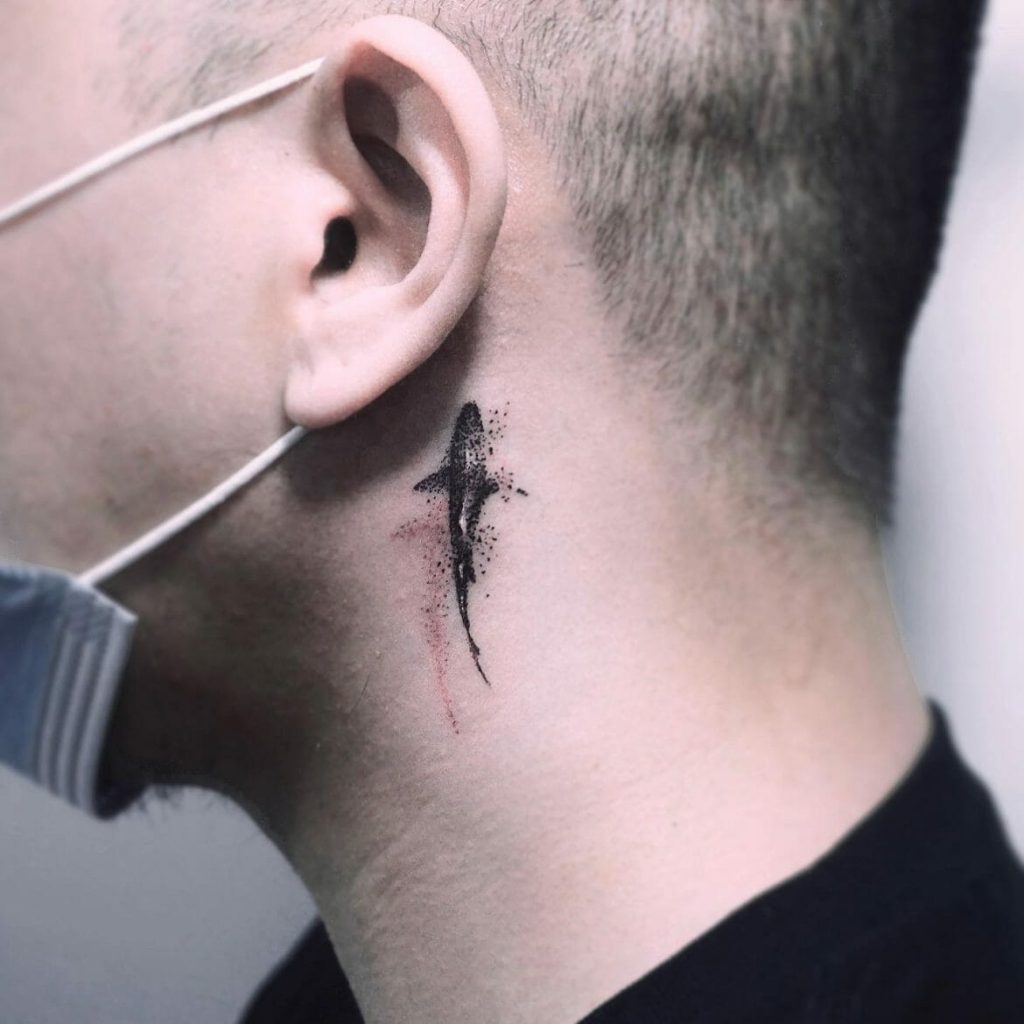 Tattoo Behind the eart for men