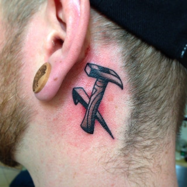 Gangsta Look Behind The Ear Tattoo for Men