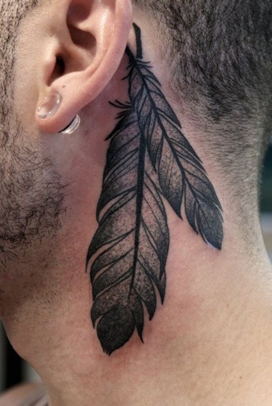 Behind ear tattoo