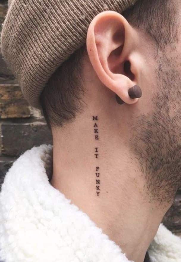 Make it Funky behind ear tattoo for men