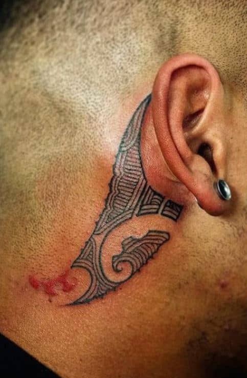 behind ear tattoo design