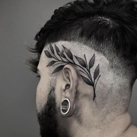 Tattoo for men behind the ear