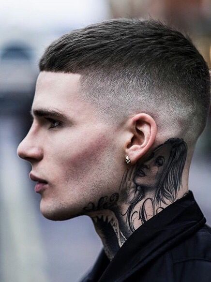 Succubus Tattoo behind the ear to neck for men