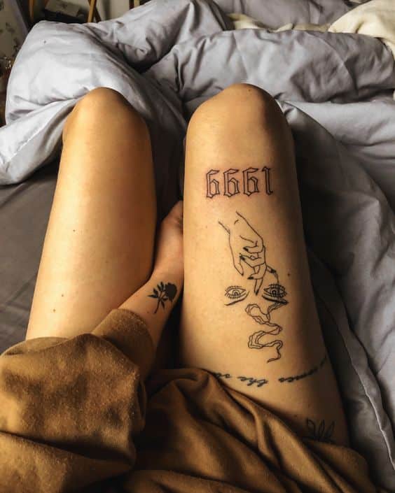 1991 Above Knee Tattoo design