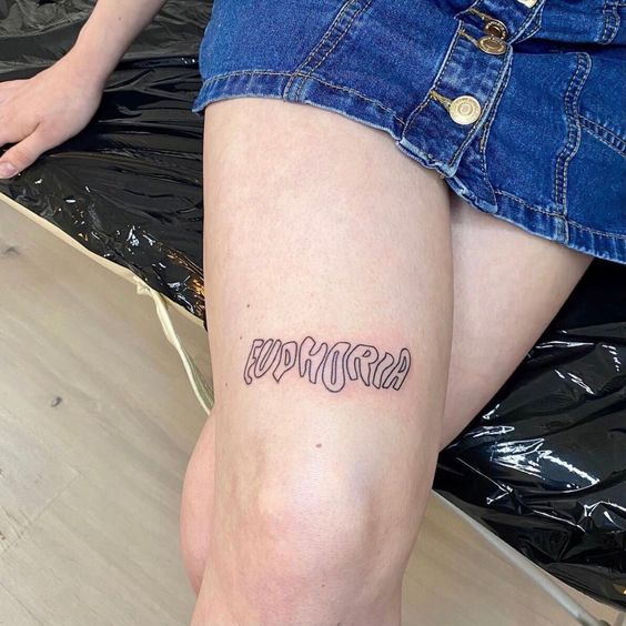 Fudhoria Above Knee Tattoo design