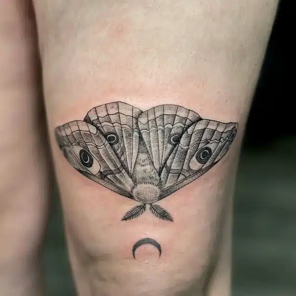 Baby butterfly above knee Tattoo