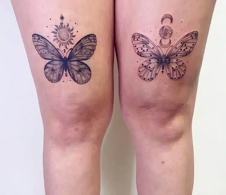 Above knee Tattoo Design 45