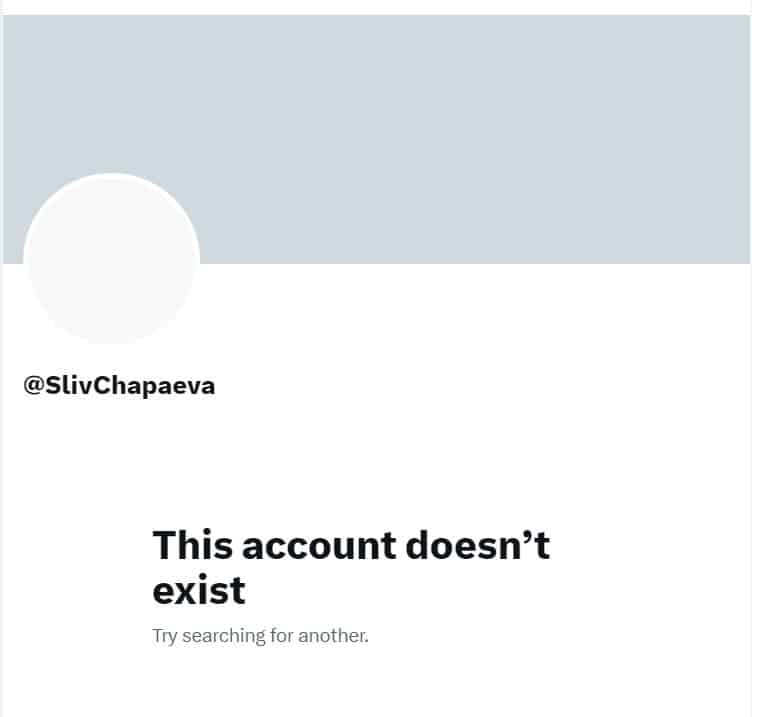 After Sliv Chapaeva Leaked Video on Twitter, Her account is disabled.