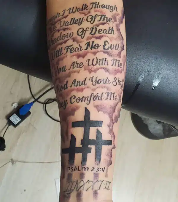 3 Cross Tattoo PSalm 23:4