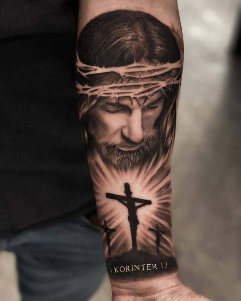 Jesus and 3 Cross Tattoo 