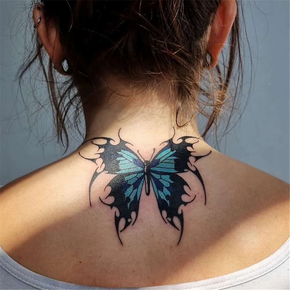 butterfly Tattoo on girl back