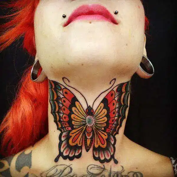 Multi colour butterfly tattoo
