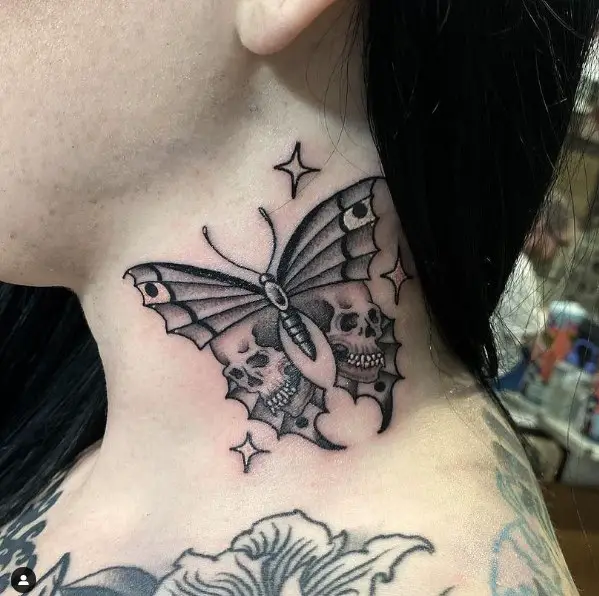Beautifull butterfly tattoo with stars