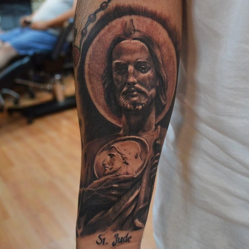 St Jude forearm Tattoo