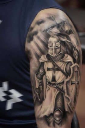 The Spiritual Sentinel: 45+ Expressing Belief with Armor of God Tattoo