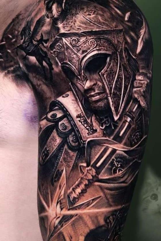 The Spiritual Sentinel: 45+ Expressing Belief with Armor of God Tattoo