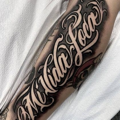 Gangster wicked tattoo lettering